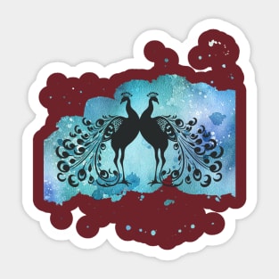 Peacock Twins Sticker